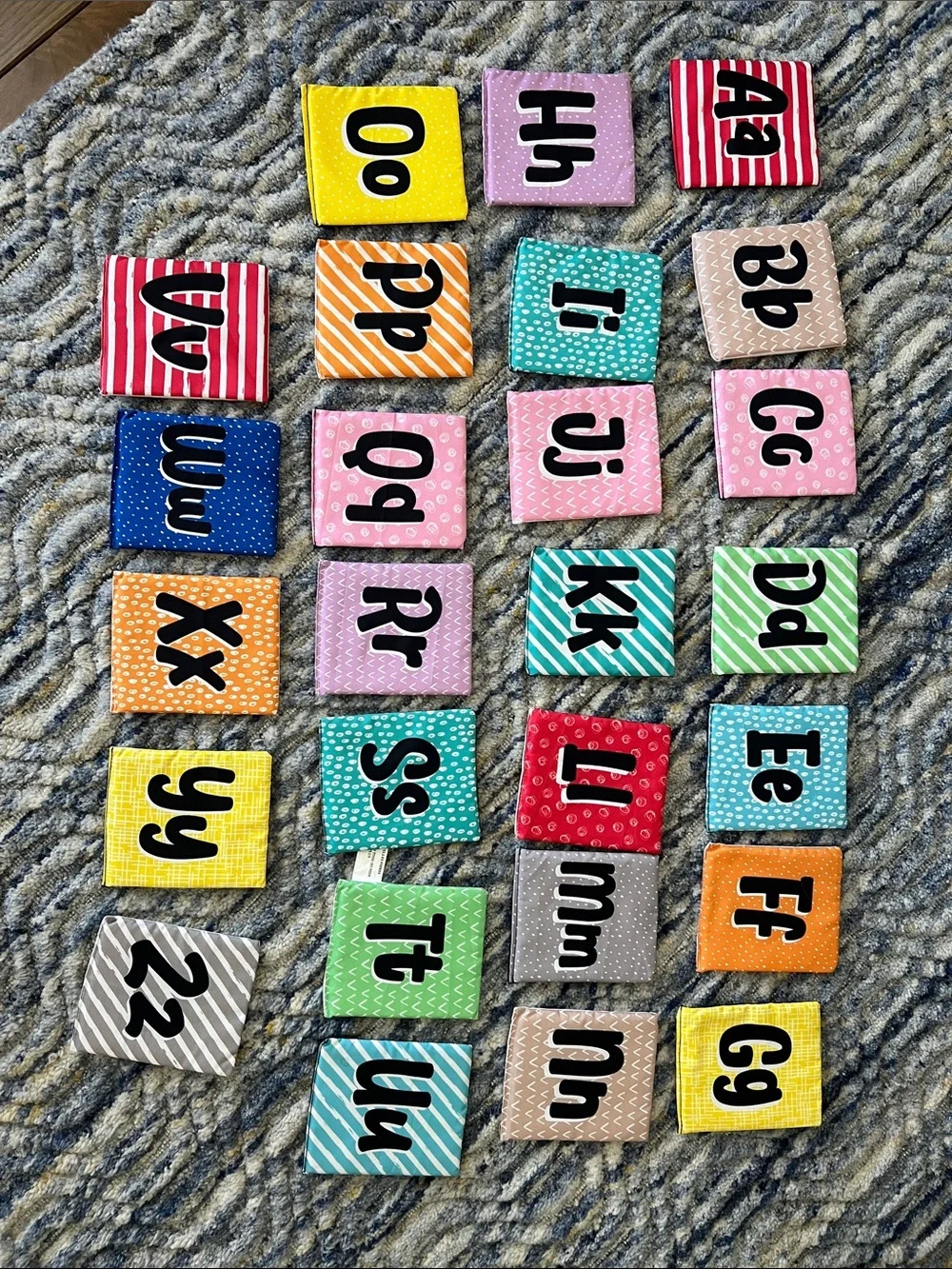 Kids soft sided alphabet flash cards with bag washable